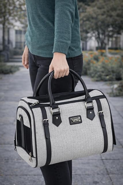 Foto 2 de 6 de Transportín Gato - Perro - Tatjana Gris - Bolsa en Textil con ventilación y Base extraíble