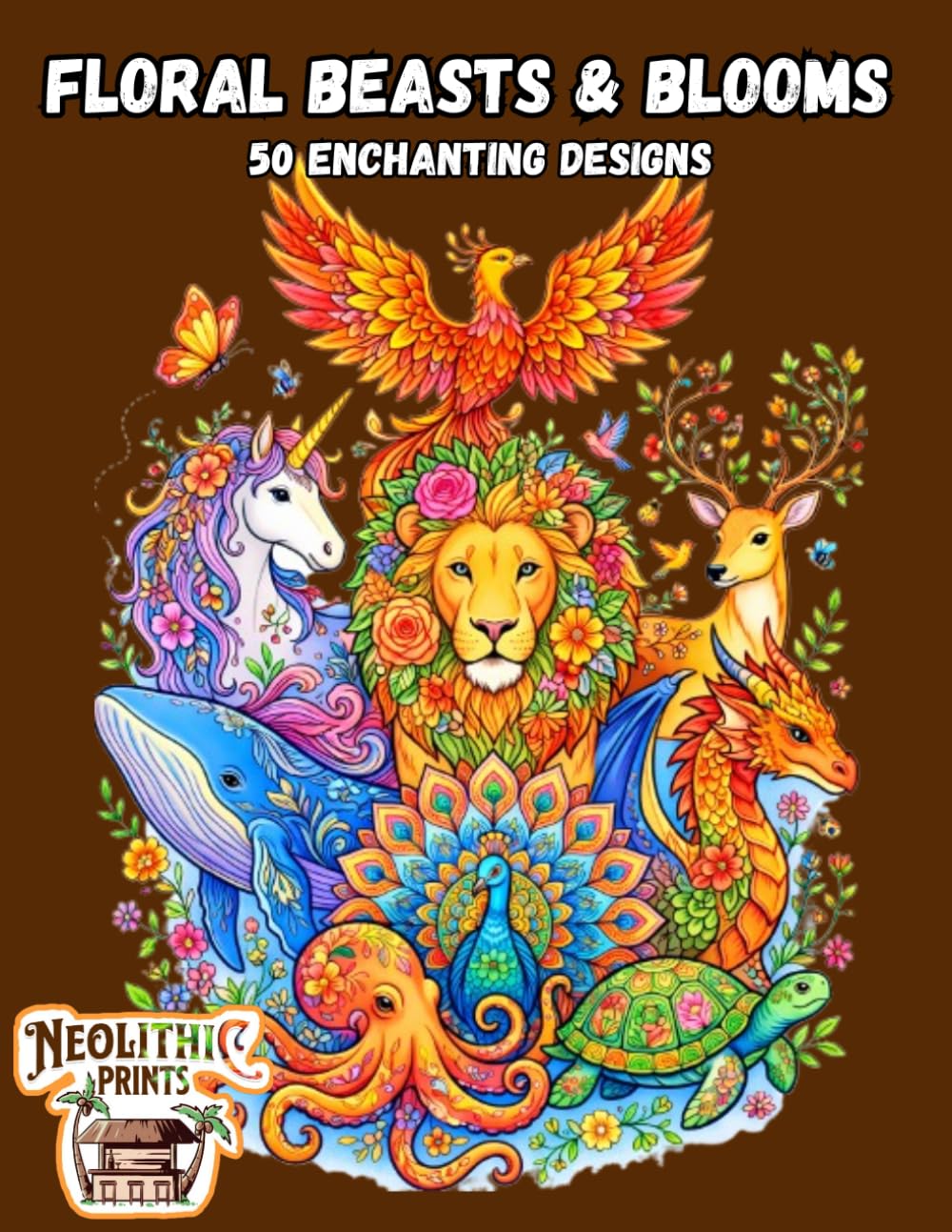 Floral Beasts & Blooms: 50 Enchanting Designs