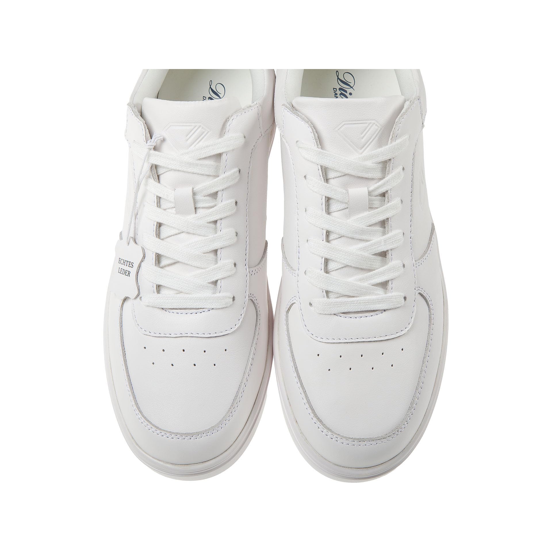 Diamant Unisex Low-Top Dance Sneakers Beat White - Echtleder weiß - volle Sohle - Einlegesohle herausnehmbar