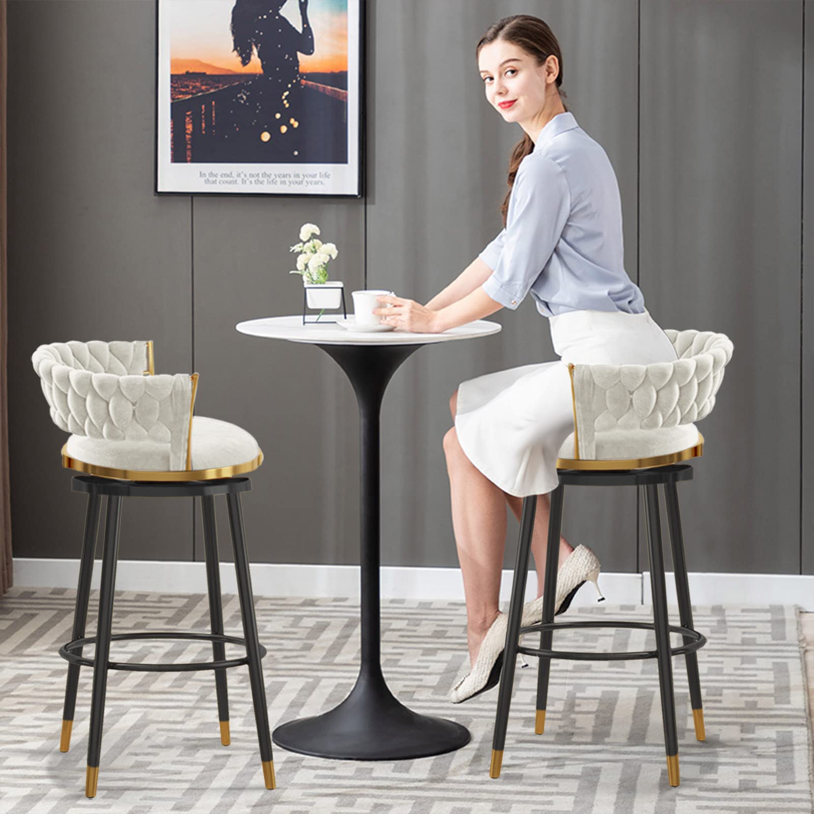 モダン バースツール 黒 カッシーナ黒いバースツール モダンデザイン