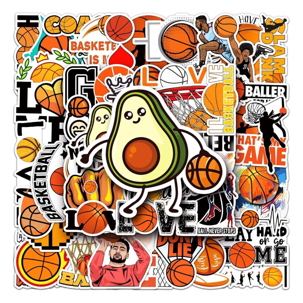 Cobee Basketbalstickers – 50 Stuks Grappige Vinylstickers, Waterdicht, Voor Laptop, Fles, Auto En Meer