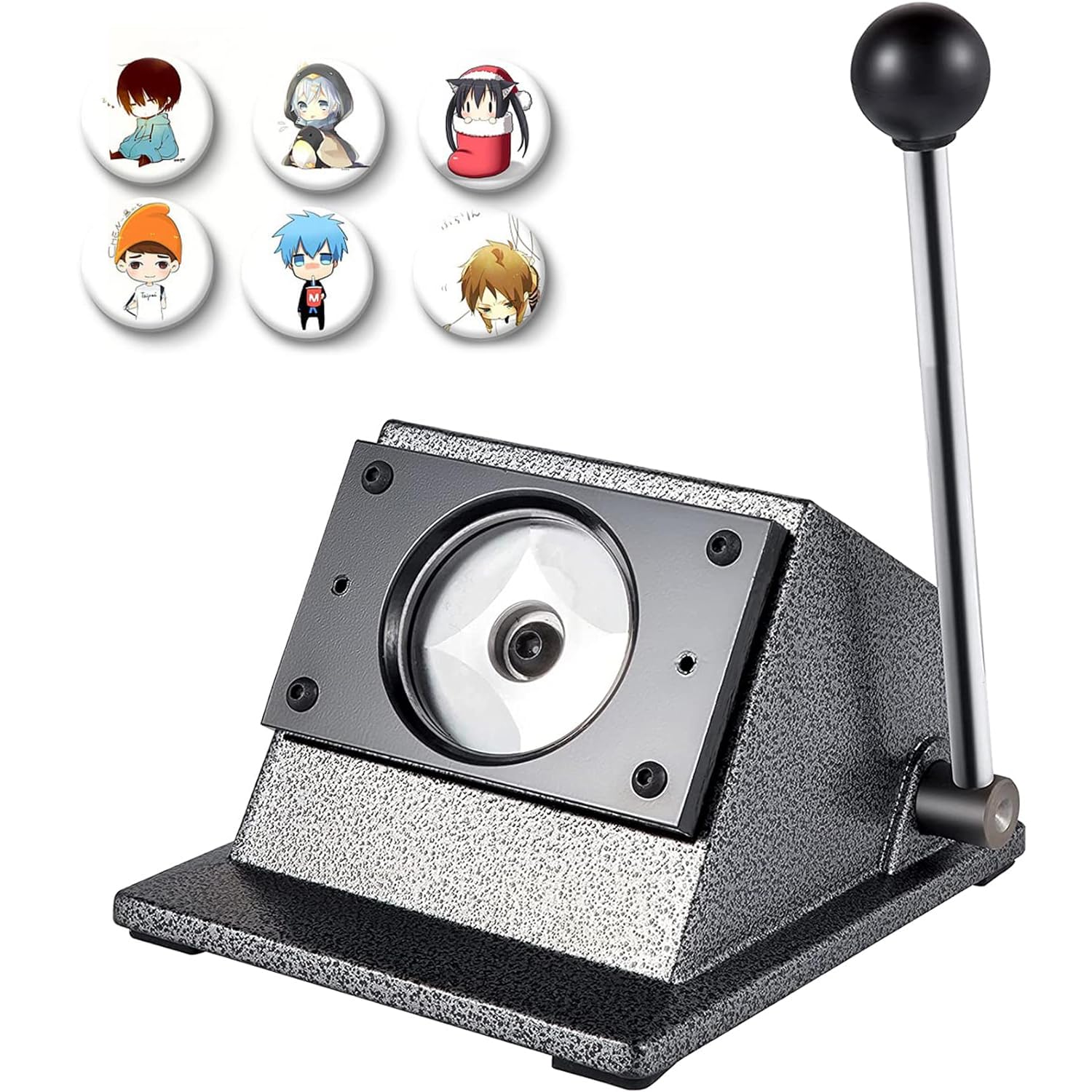 JKJZSALJ 25Mm-75Mm Manual Craft Press Button Badge Maker,Graphic Punch Die Cutter,Card Cutting Machine,For Badge Making,44Mm,37mm