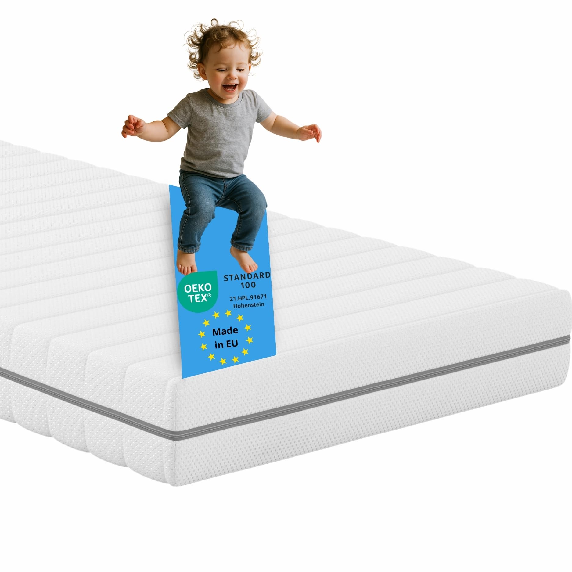 Bodyprotect Kindermatratze 90x200 cm, Komfortschaum Matratze Junior Dream | 90 x 200cm, Made in EU, OEKO-TEX 100, Höhe ca. 13 cm, Bezug waschbar bis 60 Grad