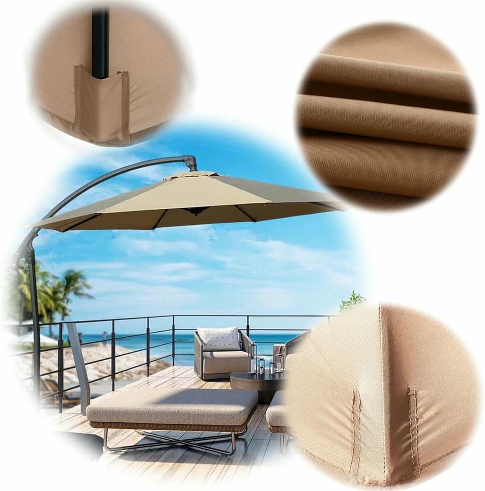 Strapazierfähige, wasserdichte Schirmhülle für 6/8 Rippen, UV50+, Baldachin, passend für 300/270/200 cm Standard- und freitragende Regenschirme, Grasgrün, Outdoor-Schutz