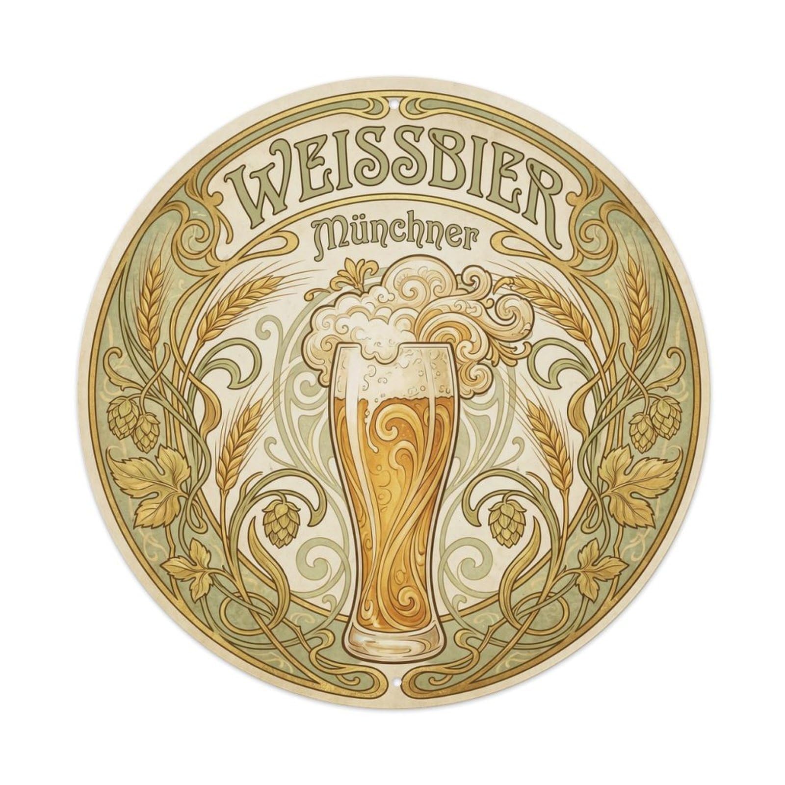 German Wheat Beer Taproom Wild Ferment Traditional Metal Tin Sign
