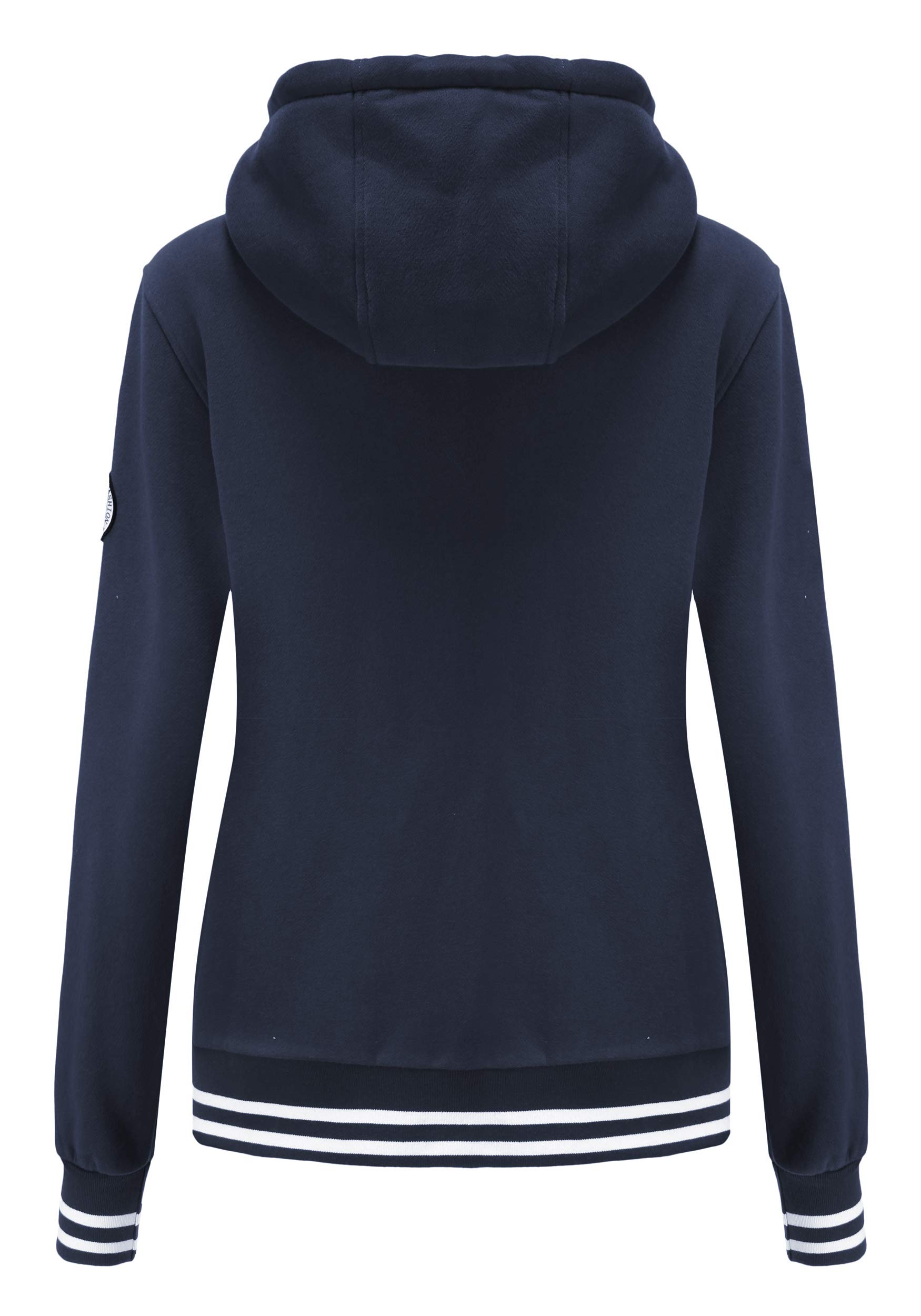 TrendiMax Sweat à Capuche Femmes avec Poches Manches Longues Manteau Femme Hiver Zippé Col Montant Hoodie Femme Chaude Douce Confortable
