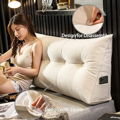 Miniatura 4 de Almohada de cuña triangular para cabecero grande, cojín de cabecero, soporte de posicionamiento de cabecero, almohada de respaldo de lectura para