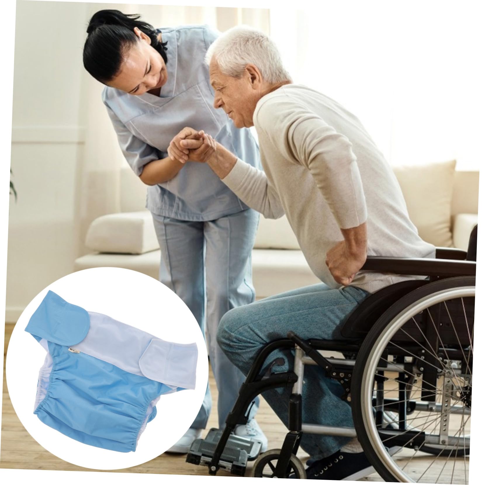 Braga de Incontinencia Lavable para Adulto, 2 Piezas, Azul