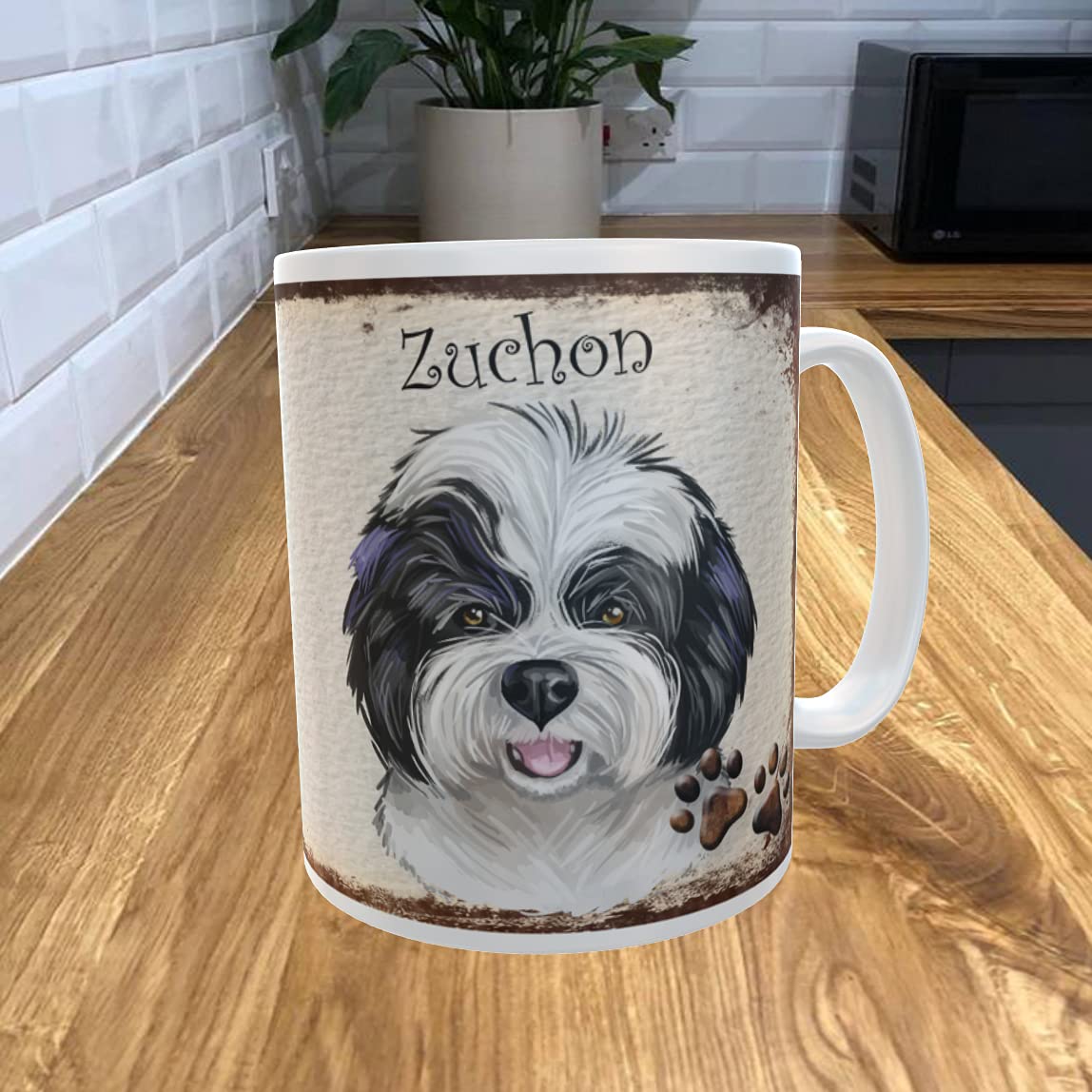 Shawprint Limited White Zuchon 11Oz Coffee Mug My Dog's Rules Theme 344Drmug