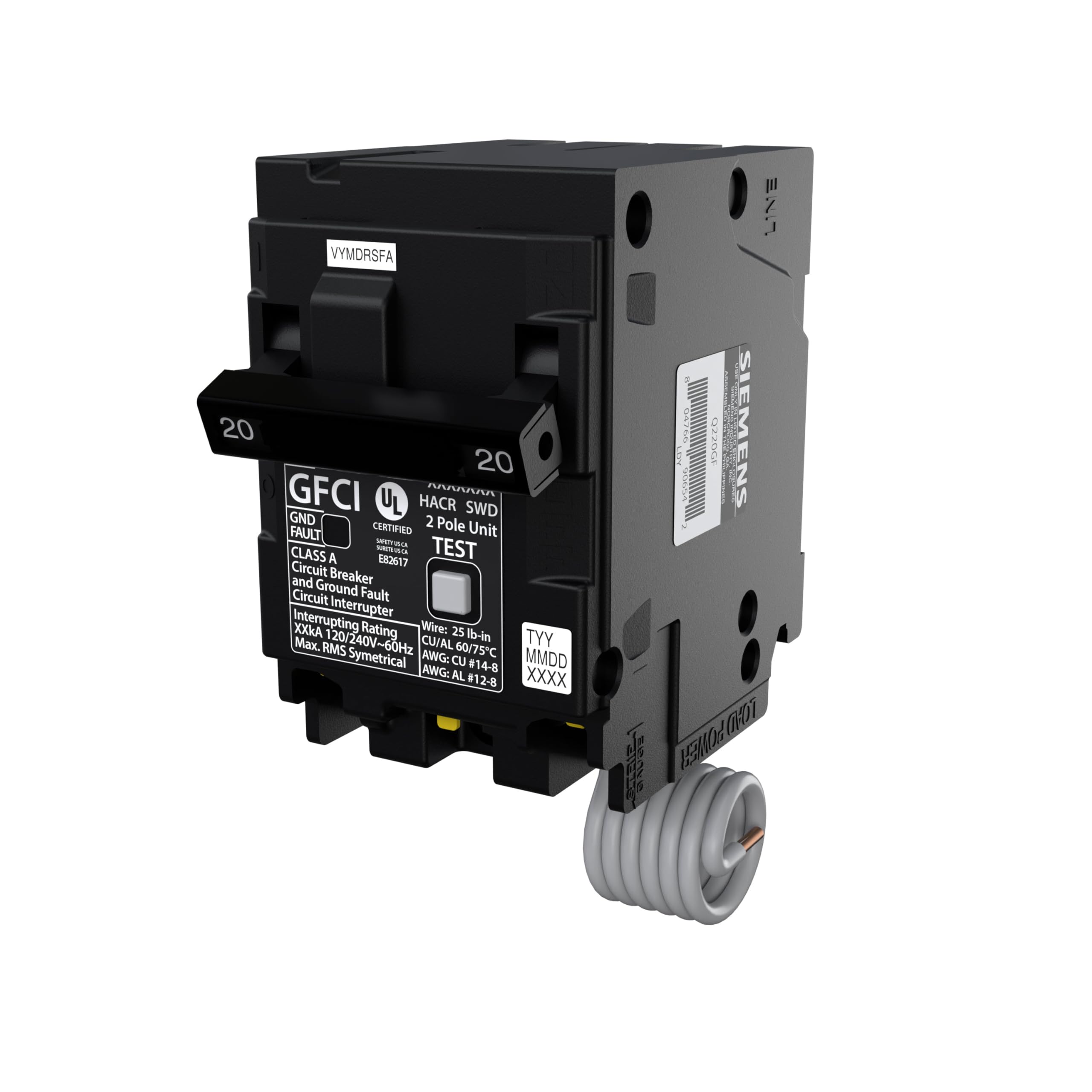 SIEMENS Q220GF 2-Pole GFCI Circuit Breaker