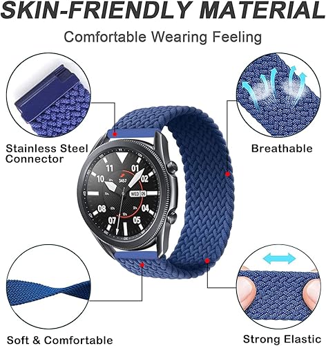 Miniatura 3 de Correa trenzada compatible con Samsung Galaxy Watch3 de 1.772 pulgadas, correa de repuesto elástica tejida compatible con Gear S3 FrontierGear S3