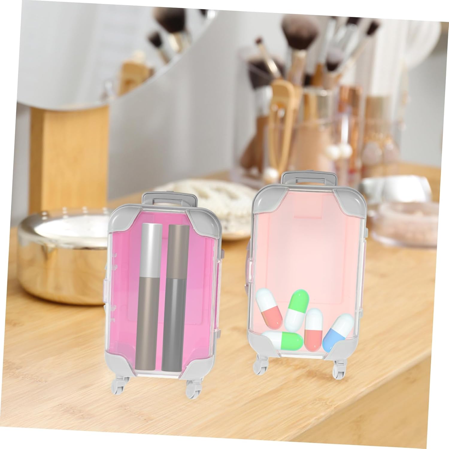 jojofuny 4pcs Box Portable Makeup Organizer Case Travel Storage Box for Cosmetics Brushes Lightweight Design for Outdoors Daily Use Includes Cases