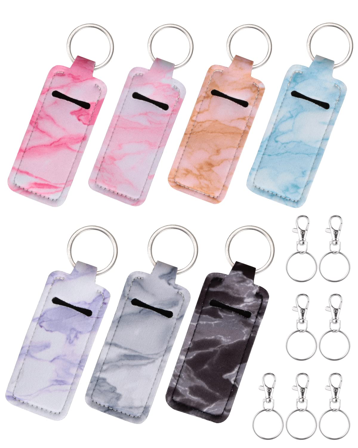 Meiiy Chapstick Holder Keychain Lip Balm Holder Lipstick Sleeve Pouch Lip Gloss Holder Stocking Stuffers Gift for Women