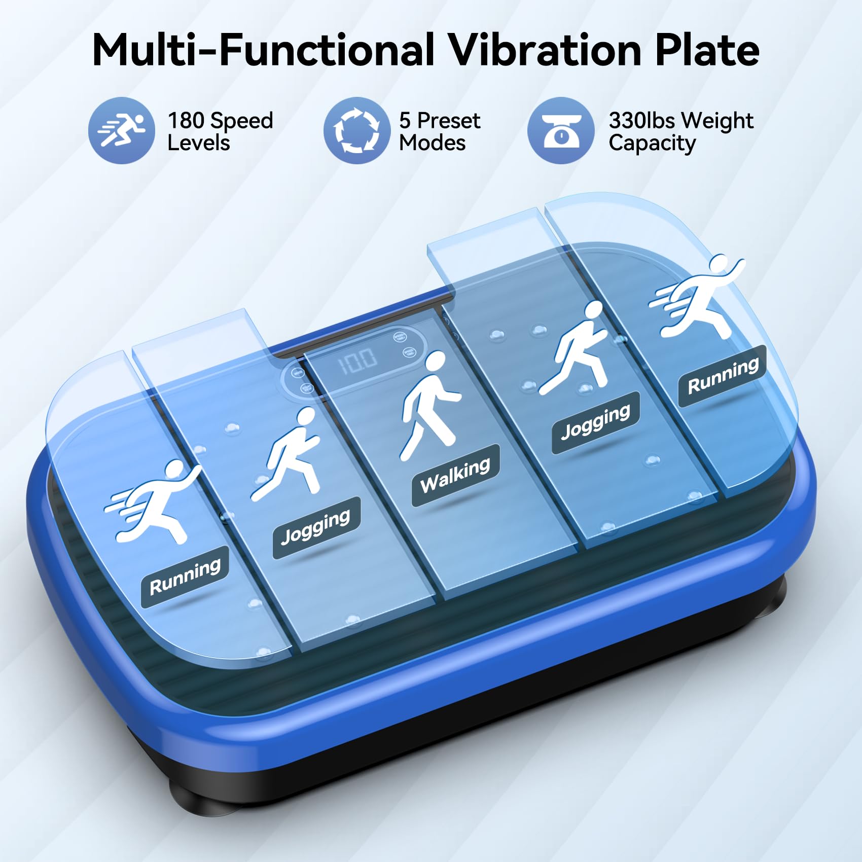 PUREROYI Vibration Plate Exercise Machine Weight Loss, Whole Body Vibration Plate for Lymphatic Drainage, 180 Adjustable Speeds Vibrating Plate 330 Lbs Capacity Fitness Platform for Women Men