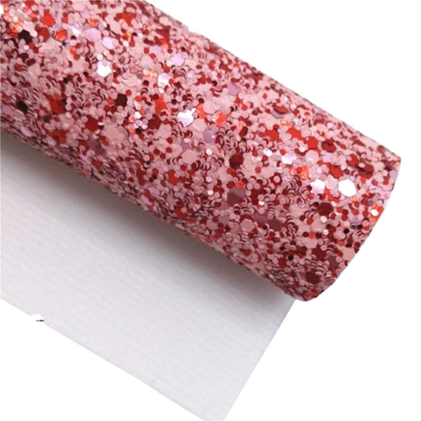 Láminas de cuero con purpurina roja gruesa de 30x134 cm para manualidades