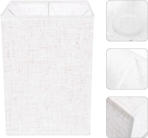 Miniatura 9 de Baluue Pantalla rectangular de lino, pantalla de tela, pantallas de lámpara de araña con clip, cubierta de luz de repuesto para lámpara de mesa,