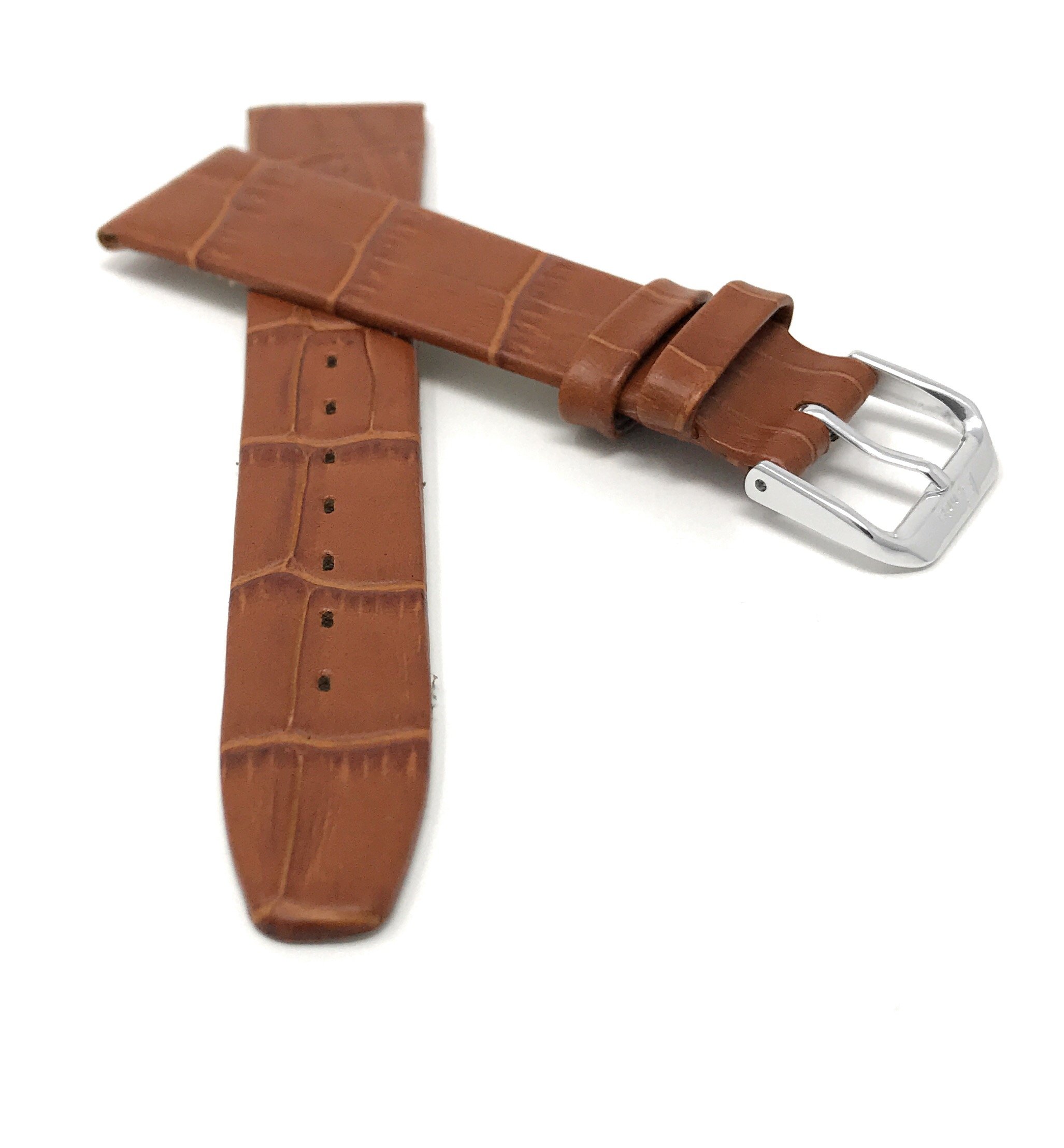 Bandini Leather Watch Strap - Slim - 8mm, 10mm, 11mm, 12mm, 13mm, 14mm, 15mm, 16mm, 17mm, 18mm, 19mm, Buffalo, Alligator, Lizard, Crocodile, Bark Pattern (Also comes in Extra Long, XL), 16MM-XL,