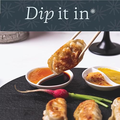 Miniatura 6 de Vikko Mini plato seccional blanco, juego de 4 cuencos de porcelana para salsa, plato pequeño para condimentos, cuencos redondos apilables para