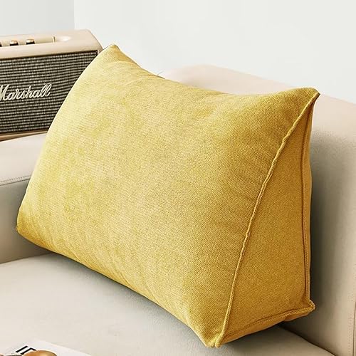 Miniatura 1 de Almohada de cuña amarilla para respaldo, respaldo de lectura, almohada lumbar y para sentarse y sentarse, almohada lumbar de cuña para silla de