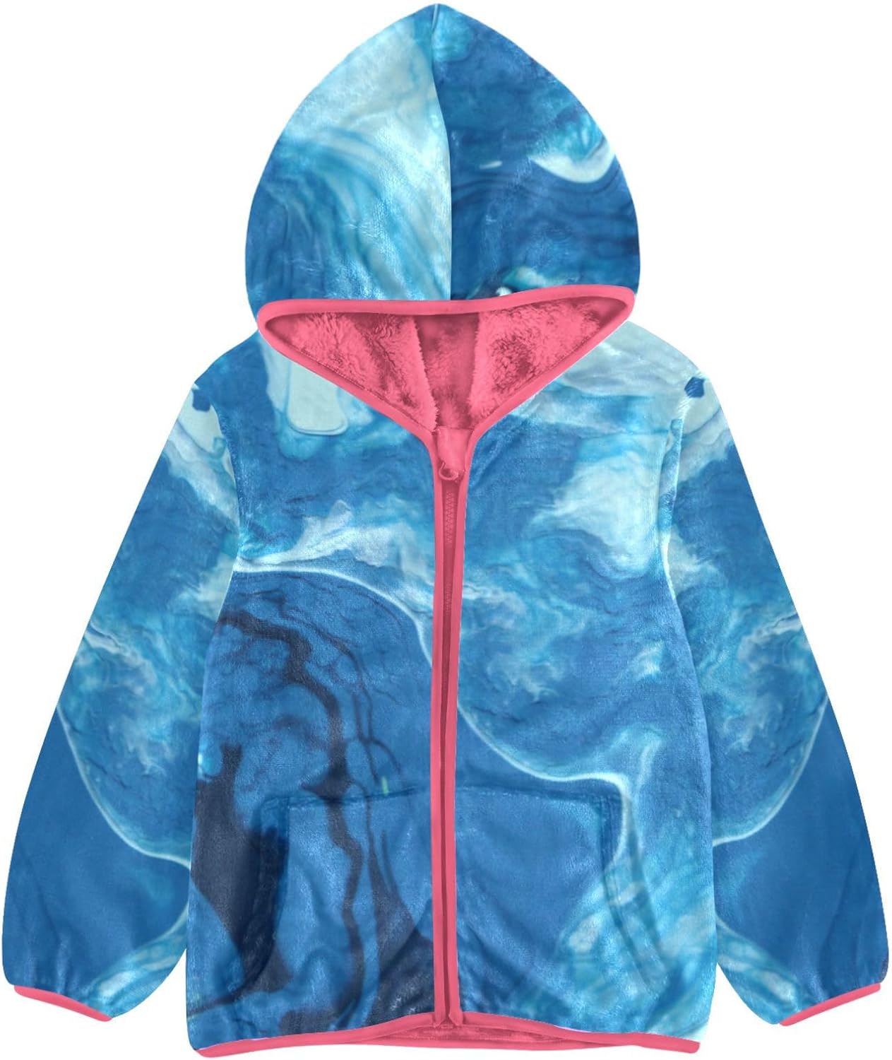 GuoChe Green Blue Marble Texture Toddler Boy Fleece Jacket