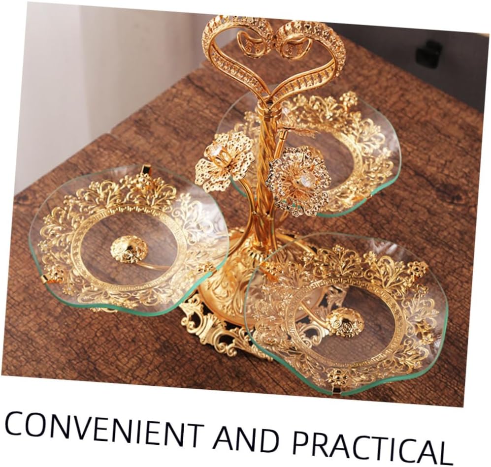 1pc Fruit Plate Decorative Snack Stand Elegant Multi Food Server Tray for Fruits and Snacks for Home Decor Parties and Gatherings Finish