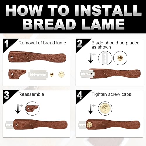 Miniatura 10 de HHZPAEK Herramienta magnética de puntuación de masa coja de pan de madera, herramienta de puntuación coja de masa madre hecha a mano, herramienta de