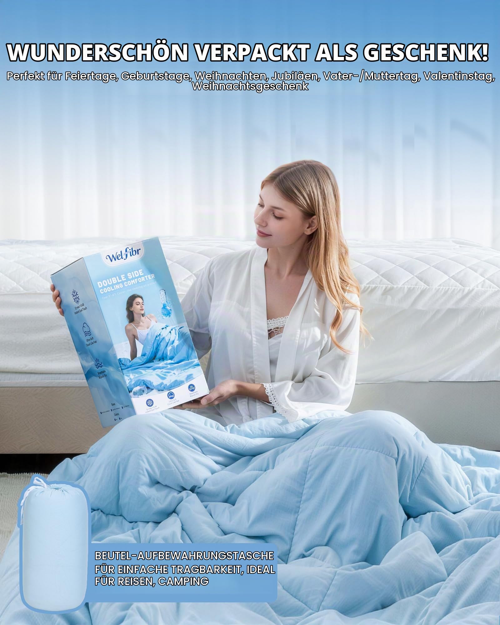 Kühldecke Selbstkühlende Kühlende Bettdecke Sommer Weich, Cooling Blanket mit Spandex, Atmungsaktive Sommerdecke für Heiße Schläfer, Q-Max > 0,45 Sommer Decke Ohne Bezug 220x240CM Grau