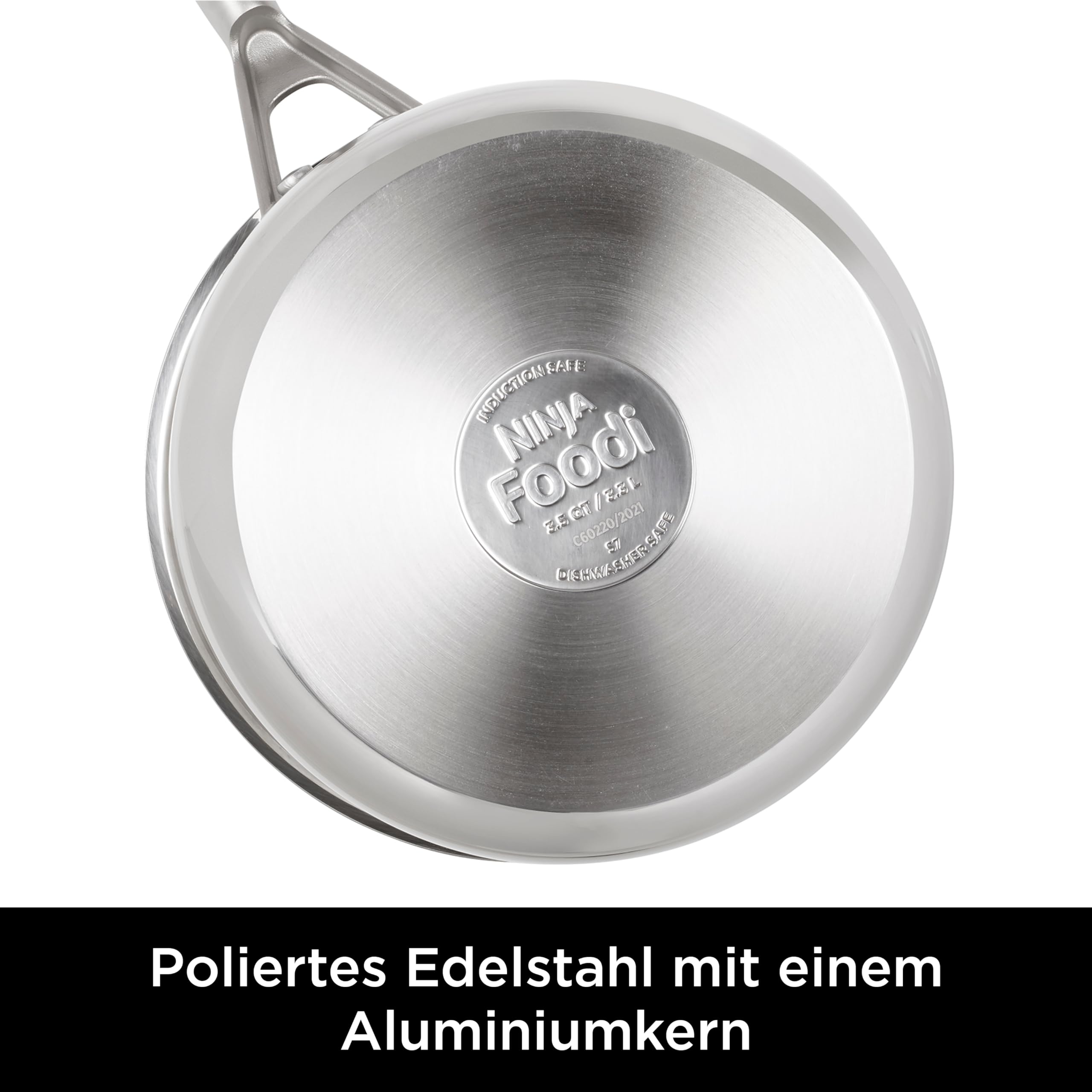 Ninja Foodi ZEROSTICK Edelstahl-Bratpfanne 26cm, langlebig, antihaftbeschichtet, induktionsgeeignet, backofen- und spülmaschinenfest, C60126EU