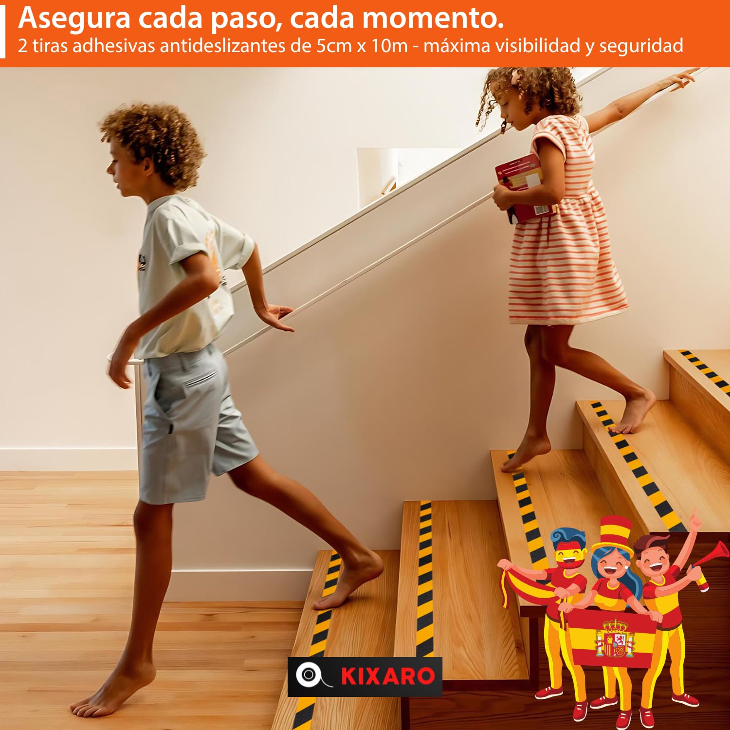 Cinta Antideslizante Escaleras Piscina Bañera Suelo 10m x 5cm Cinta Antideslizante Adhesiva Amarillo Negro x2 Rollos Tiras Antideslizantes Exterior Interior ✯GARANTÍA VIDA✯ Antideslizante Escalera