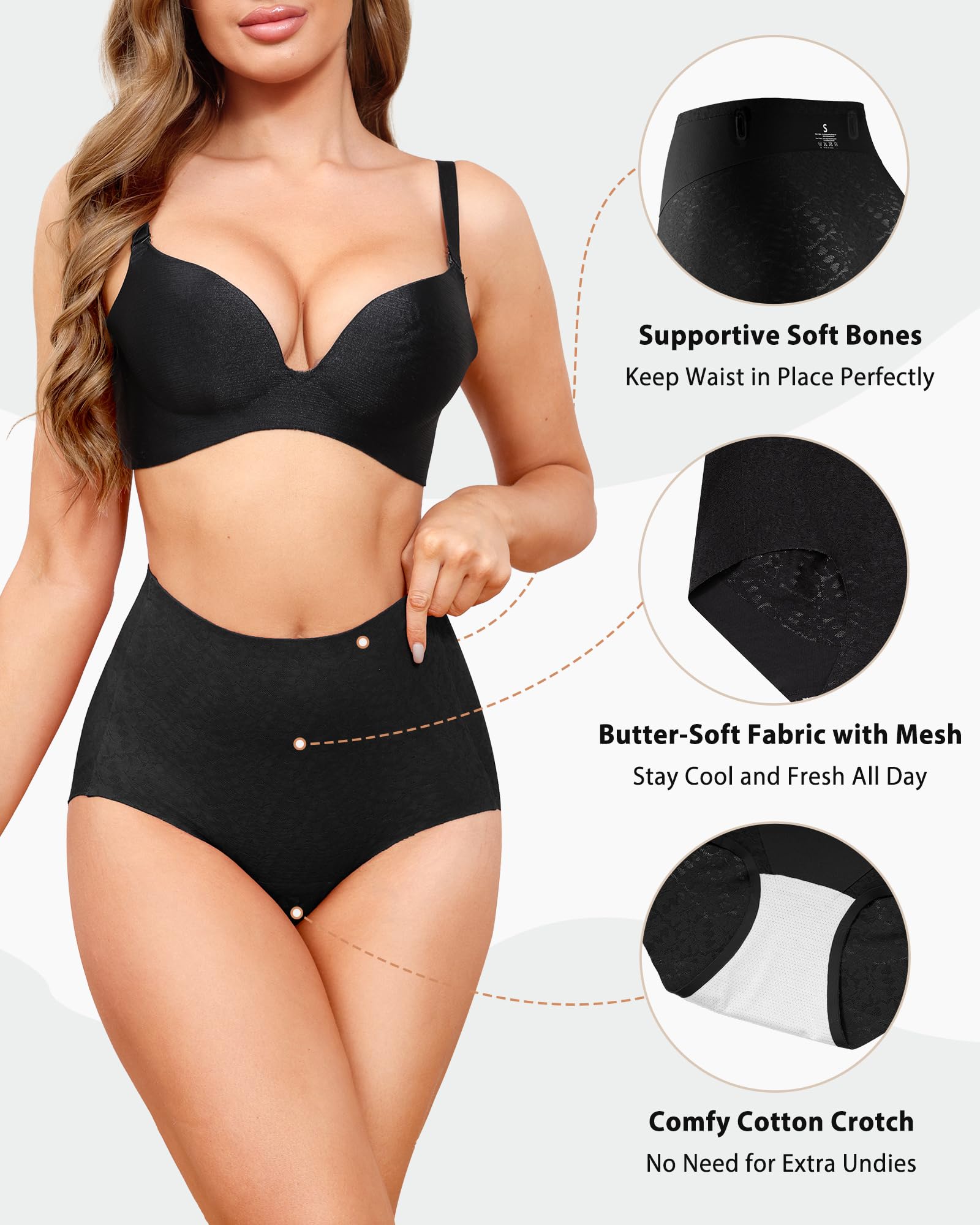 Aijolen Shapewear Damen Bauchweg Unterhose Hohe Taille Miederhose Nahtlos Figurformende Shaping Unterwäsche Bauchkontrolle Miederslip Body Shaper für Frauen