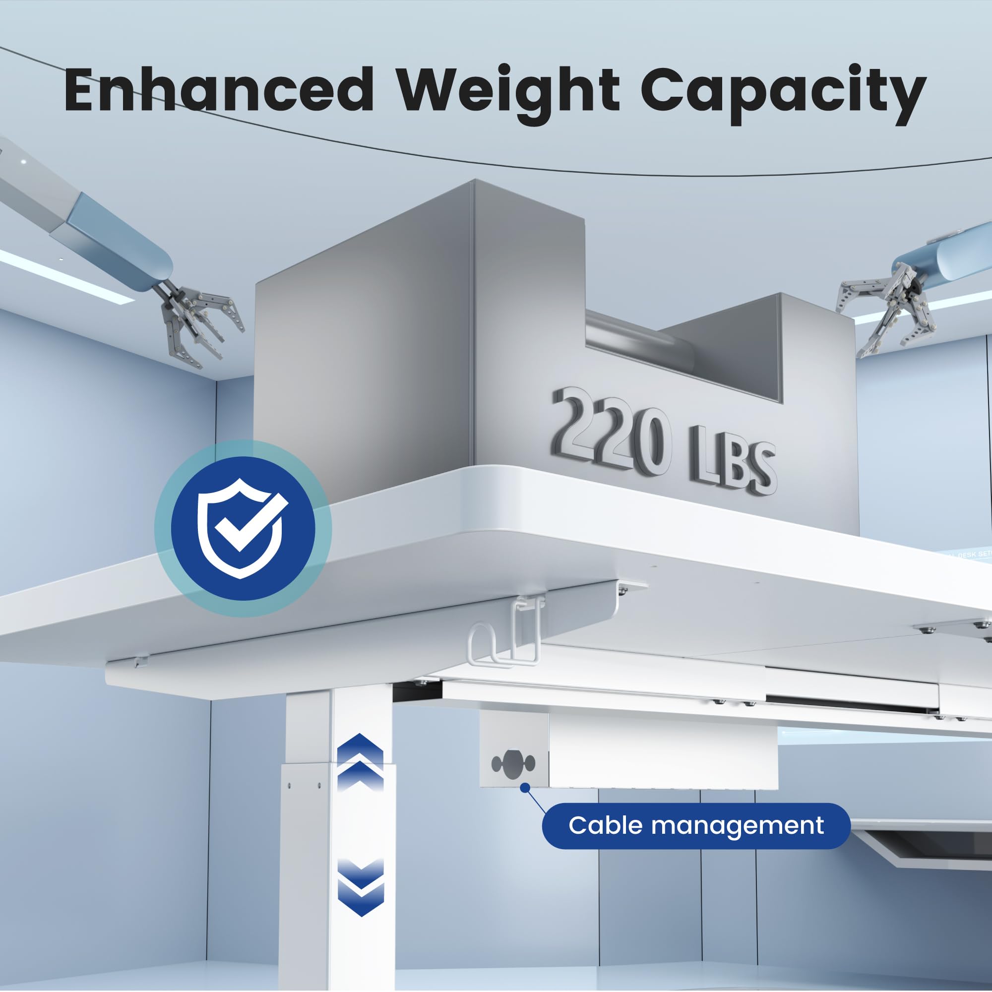 FEZIBO 71 x 37 Inch Electric Standing Desk with Integrated Dual-Beam Height Adjustable Computer Desk for Home Office — view 7