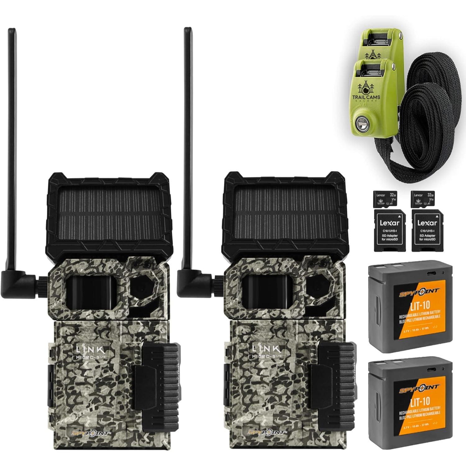 SPYPOINTLink-Micro-S-LTE Solar Cellular Trail Camera with LIT-10 Battery  and Bundle Options (Link-Micro-S-LTE-V, PK Trail Bundle)