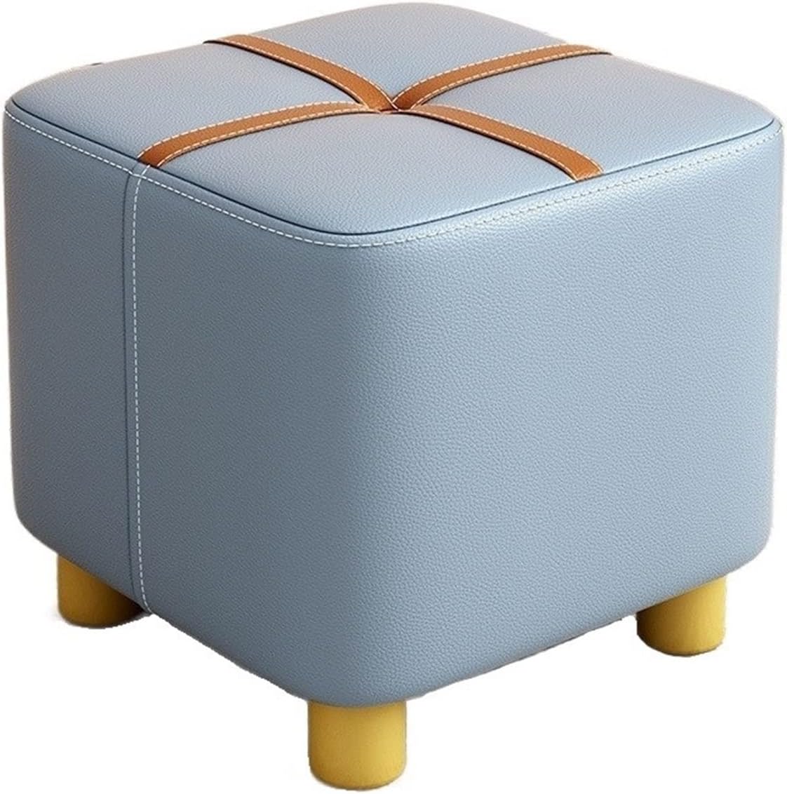 PUフェイクレザーオットマンスツール、キューブフットレストパッド入りシート、靴交換ベンチ、廊下、リビングルーム、ベッドルーム用 JK