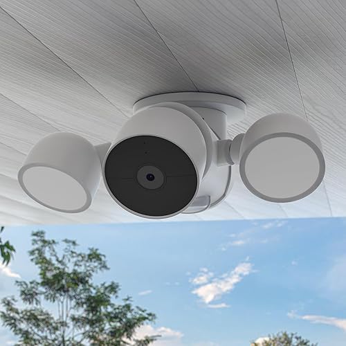 Miniatura 5 de Soporte de alero para Google Nest Cam con reflector - Soporte de cámara de seguridad para reflector al aire libre (blanco)