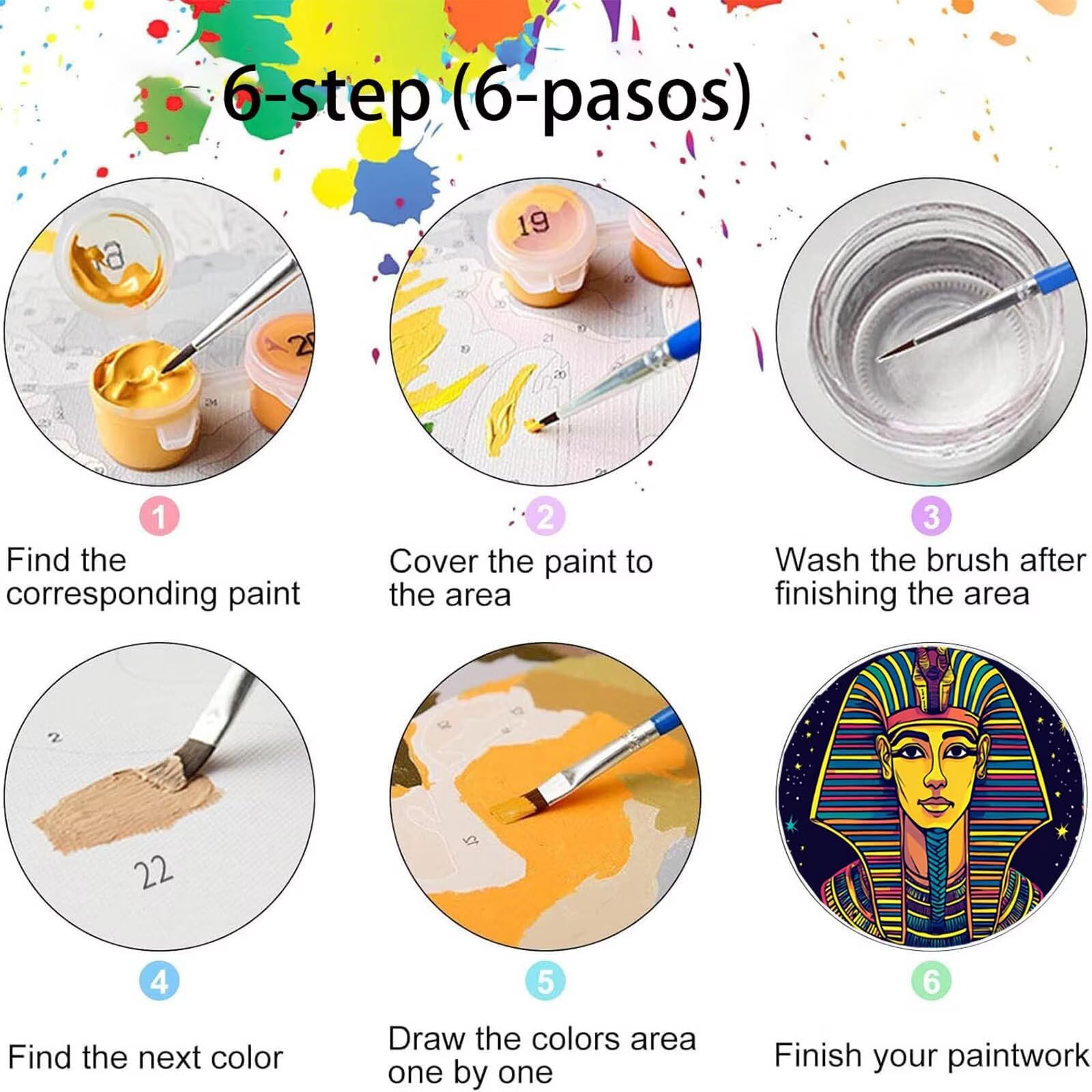Pintar por Numeros Adultos Egipto, Pintar por Numeros Niños Kit Manualidades Adultos Cielo estrellado Cuadros para Pintar por Numeros Pintura Acrílico, Cuadros Decoracion Salon Modernos 80X160cm 7-0-P