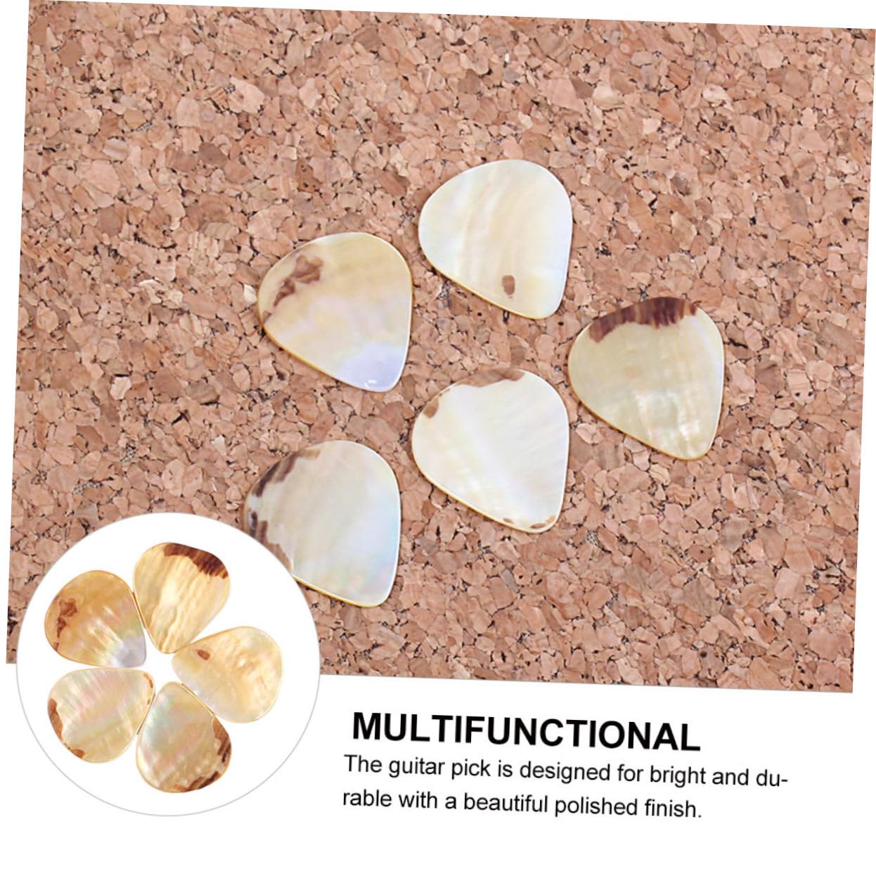 VICASKY 15piezas Púas De Guitarra De Concha Natural Plectros Suaves Para Guitarras Acústicas y Eléctricas Accesorios Musicales Duraderos y Ligeros