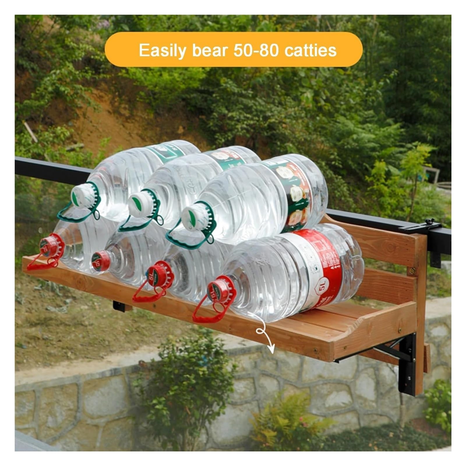 Table de Balcon Suspendue Balcony Railing Table,Outdoor Folding Hanging Table,Deck Tables for Outside,Patio,Balcony，Folding Balcony Bar Table for Railings，Adjustable Height Outdoor Desk(A-L60*W20CM)