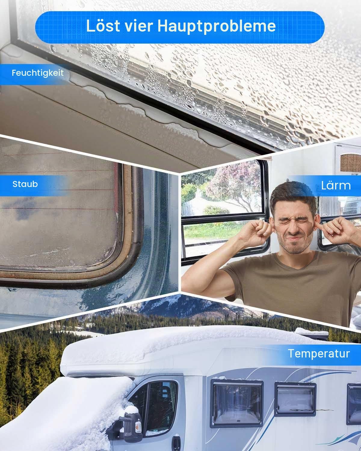 Fensterdichtung, 1,3 x 0,75 cm, Upgrade-Wetterabisolierung, Gummi, stationäre Glaskantendichtung, Auto, Wohnmobil, Verriegelungsdichtung, Isolierung | Verbesserte stationäre Glaskantendichtung, Verriegelung, Isolierung, Temperatur, Lärm für Auto, Wohnmobi