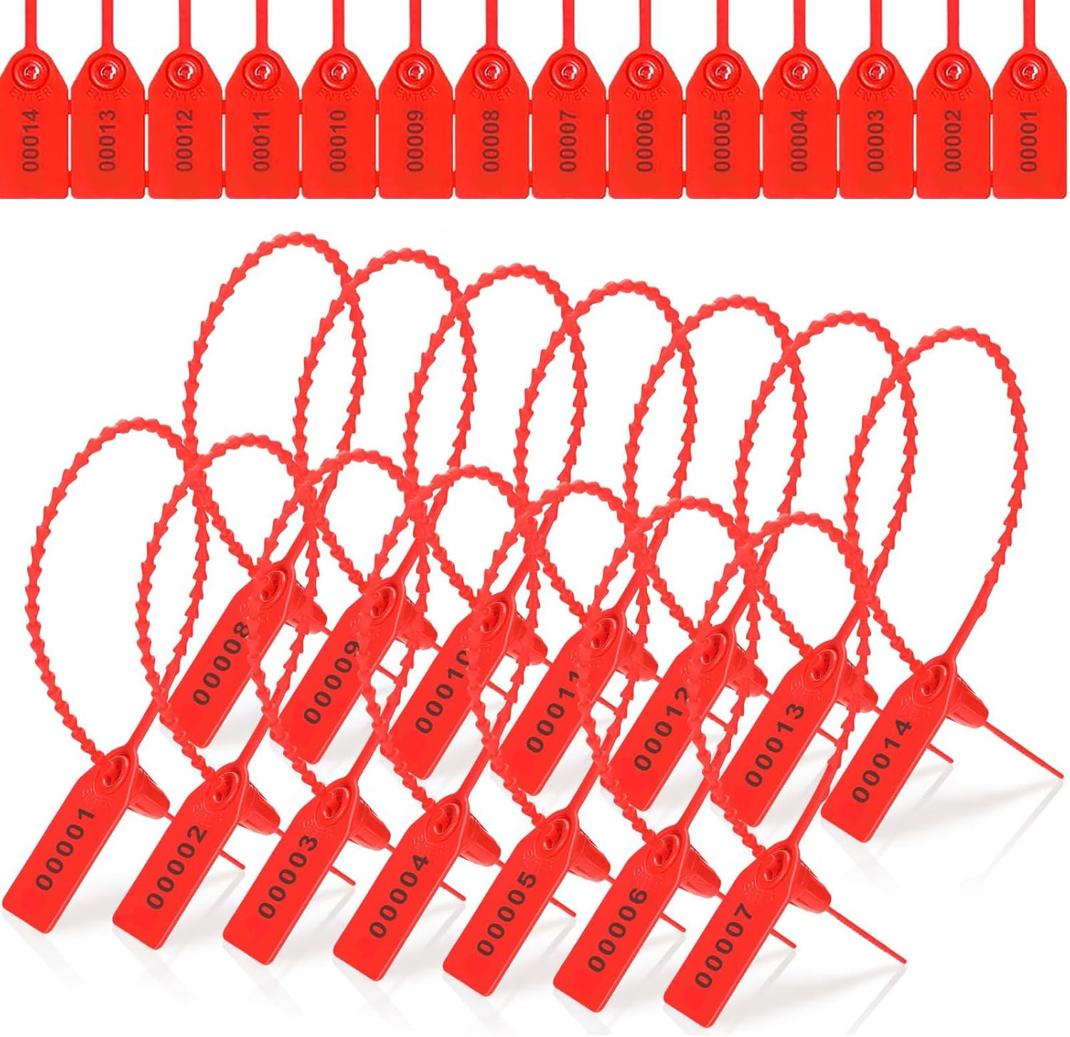 Safety Number Zip Ties with Labels, 100 Pieces, 250mm, Plastic Security ...