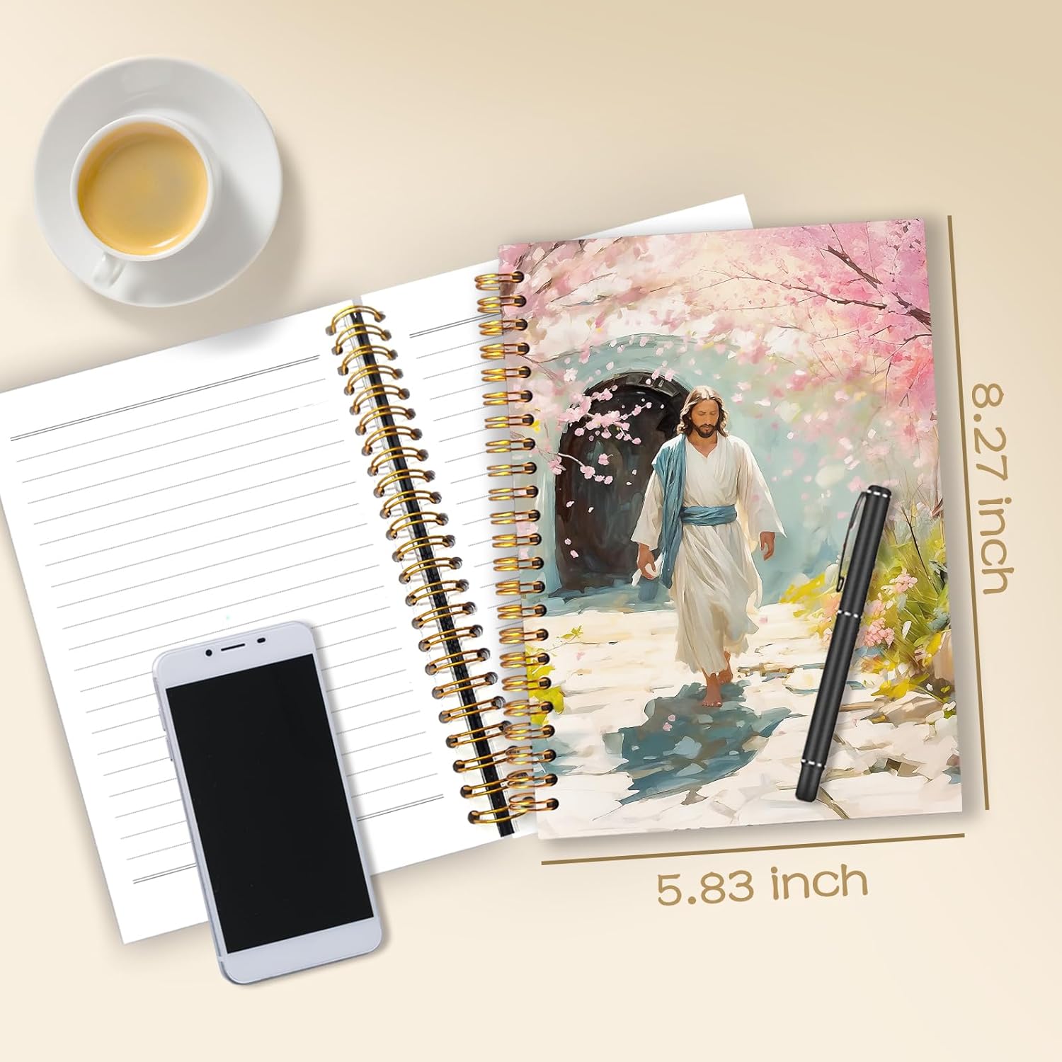 Jesus Christian Spiral Notebook Journal 5.5x8.3, Jesus Christ Walked Out Of The Tomb Journal, Bible Prayer Journals for Woman, Faith Based Gifts - Image 2