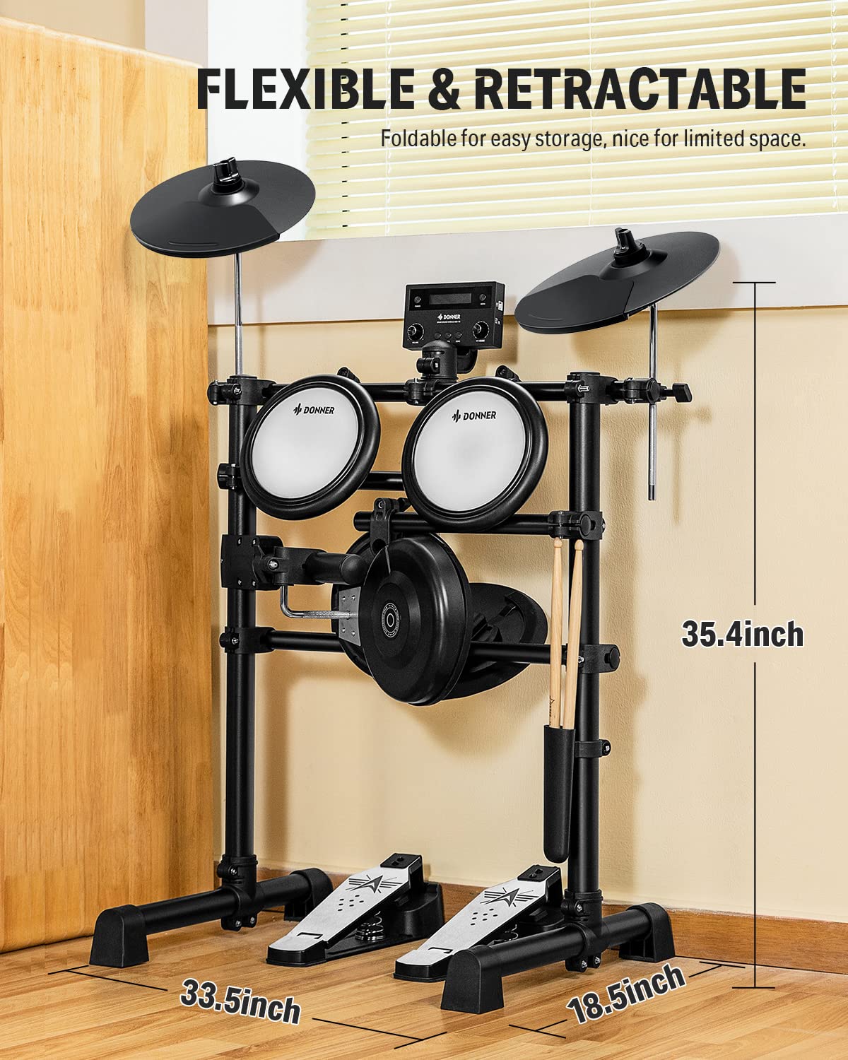 Amazon.co.jp: Donner 電子ドラム セット メッシュ 自宅練習 