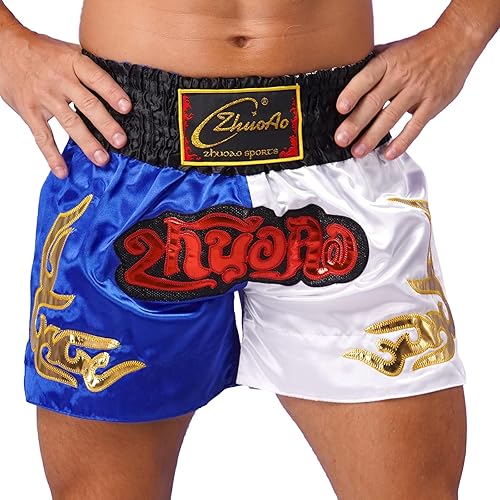 Pantalones cortos de boxeo con lentejuelas bordadas para hombre Muay Thai Kick Boxing Shorts Boxer