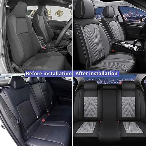 Miniatura 6 de Fundas de asiento delantero para Honda Pilot 2005-2016, fundas de asiento automotriz de piel sintética, transpirables, impermeables, compatibles con