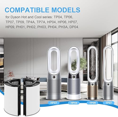 Miniatura 2 de Filtro HEPA de repuesto para Dyson TP04 TP06 TP07 TP09 TP10 HP04 HP06 HP07 HP09 HP10 PH01 PH02 PH03 PH04, 360 Combi 2 en 1 HEPA y filtro de carbono,