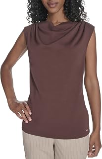Women's Drape Neck Sleeveless Knit Top
