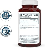 Vista 3 de Suplemento NAC (N-acetil cisteína) – 1000 mg de apoyo antioxidante – Promueve la salud del hígado y la desintoxicación – Aumenta la salud pulmonar e