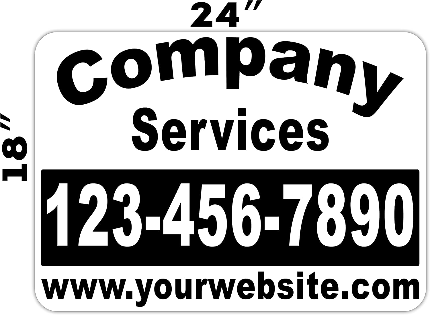Pack of Two(2) Custom Car Magnets with Rounded Corners, Personalize Your Message! Full Color - Digital Print (Choose Your Color) - Great for Commercial or Marketing Vehicles (24x18)