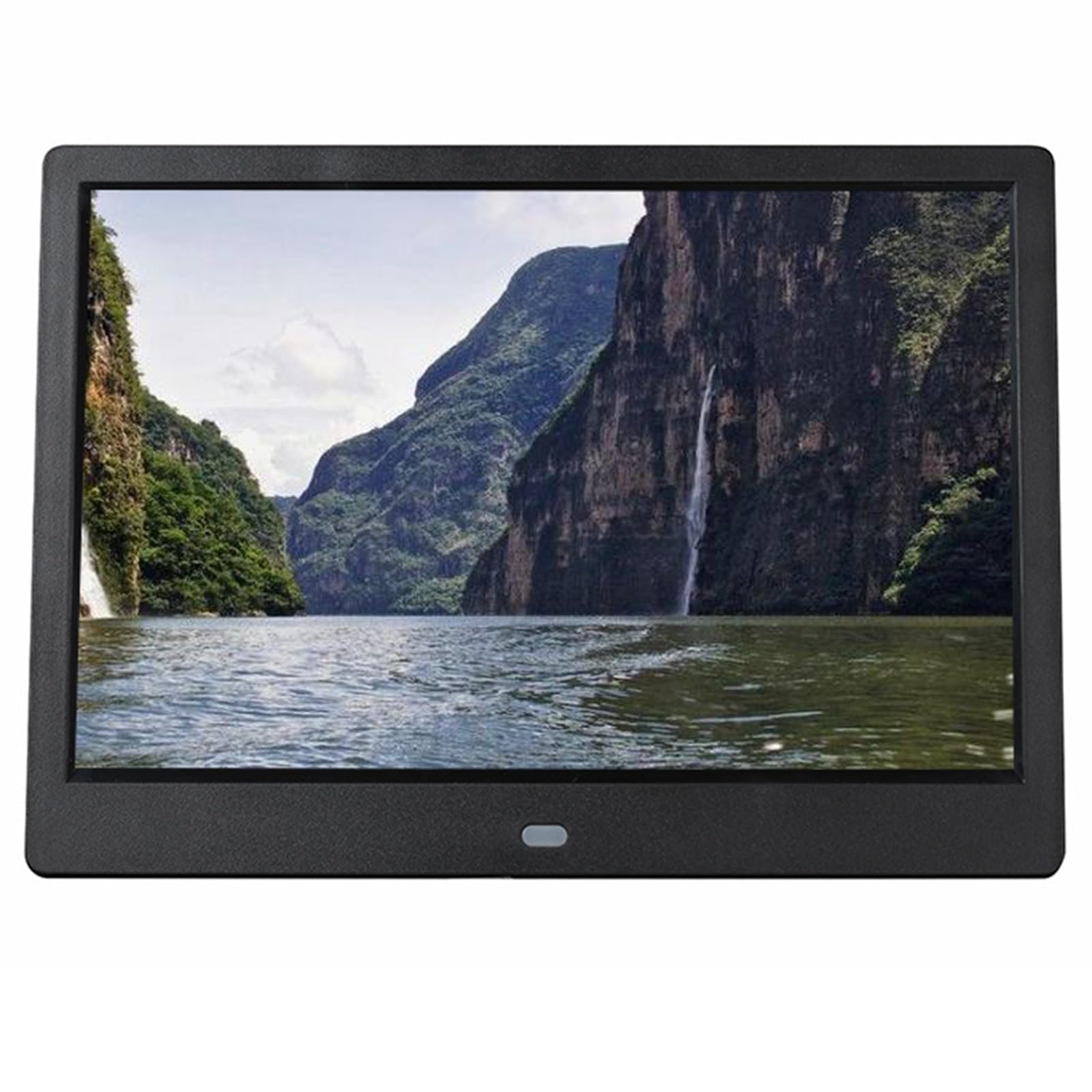 MYUYEE 10.1-Inch Full-View Ips Digital Photo Frame - Wall-Mounted Advertising Display High-Definition Photo Album Player (Black)