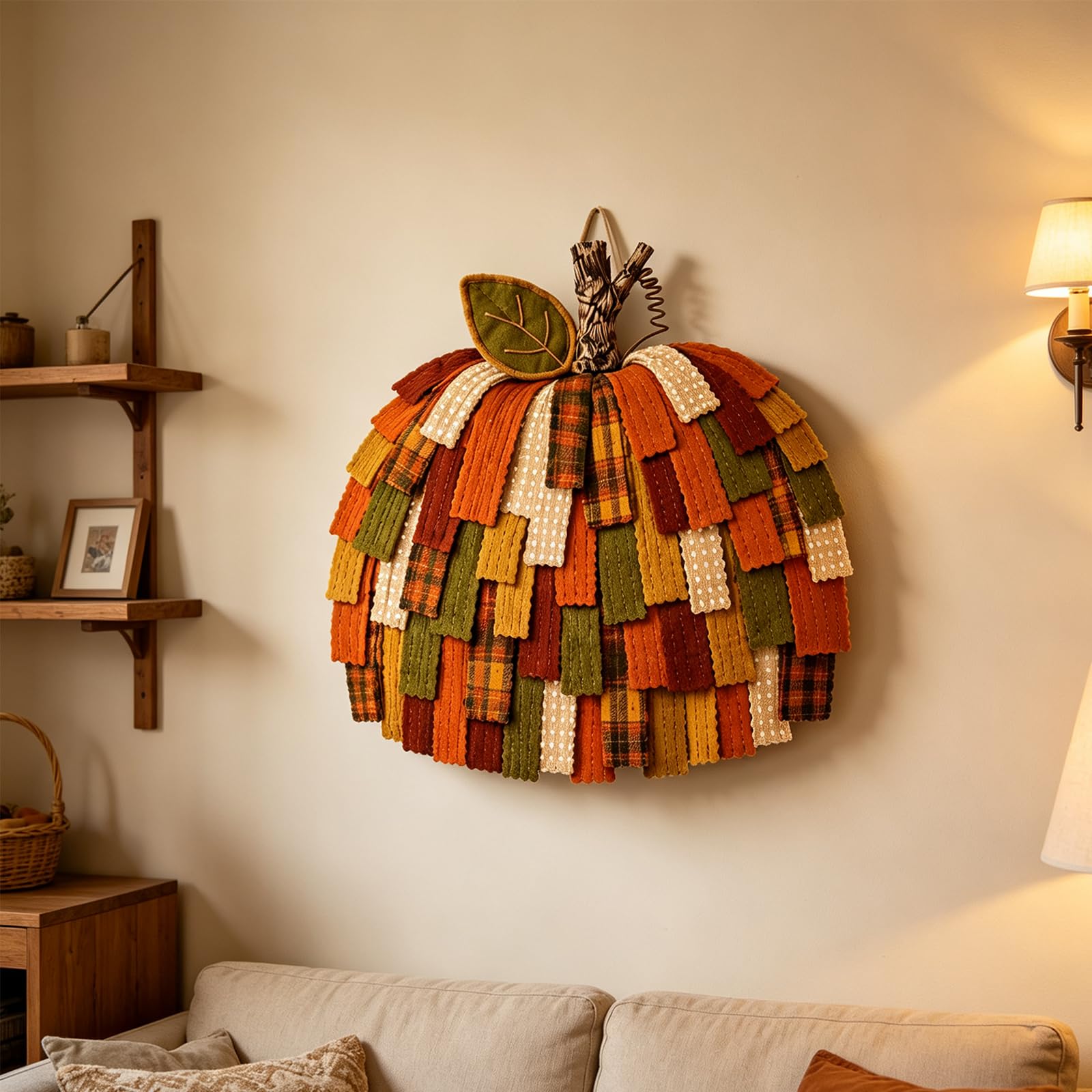 Pieza de pared de calabaza de otoño