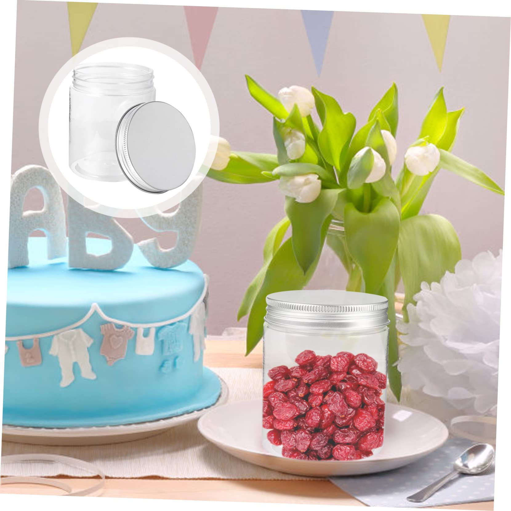 POPETPOP Barattoli di Conservazione 250ml Coperchio in Alluminio, 12 Pezzi